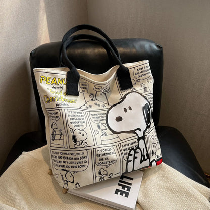 Disney Mickey Snoopy Large Capacity Handbag, Leisure Multi functional Shoulder Bag, Commuter Tote Bag, Lightweight Mommy Bag