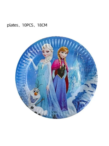 Disney Frozen Birthday Party Elsa Anna Disposable Tableware, Paper Cups, Napkins Decoration