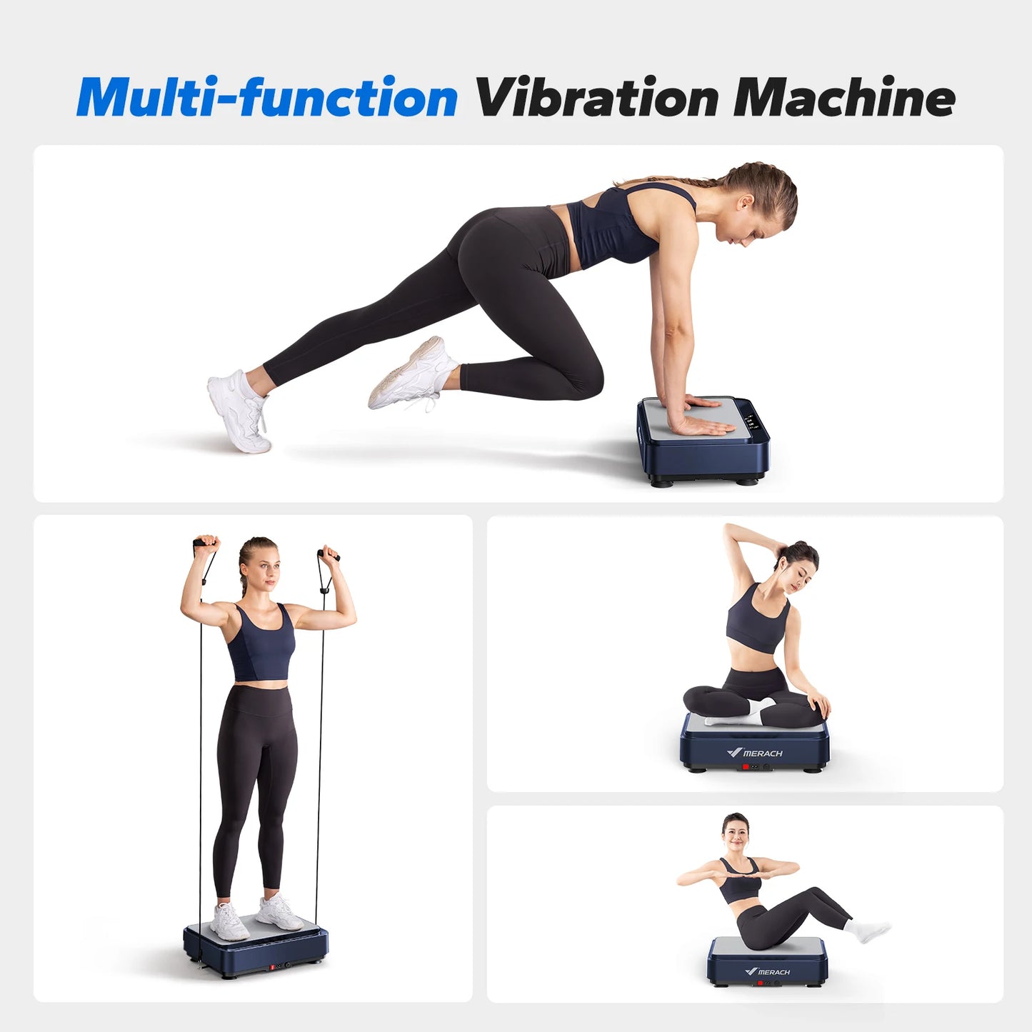 MERACH Vibration Plate Exercise Machine Vibration Plate for Lymphatic Drainage Relieve Pain Help Sleep Fat Burning & Weight Loss