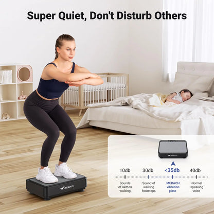 MERACH Vibration Plate Exercise Machine Vibration Plate for Lymphatic Drainage Relieve Pain Help Sleep Fat Burning Weight Loss