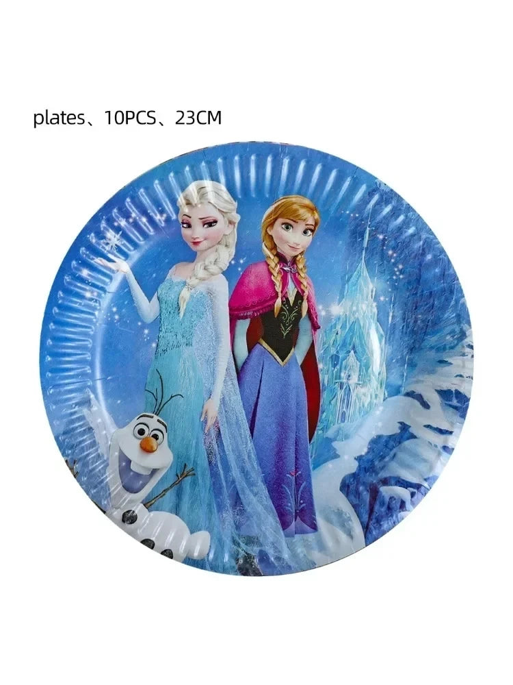 Disney Frozen Birthday Party Elsa Anna Disposable Tableware, Paper Cups, Napkins Decoration