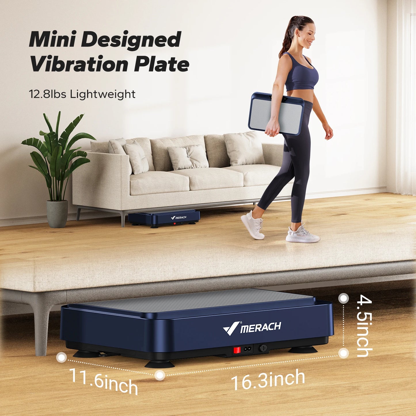 MERACH Vibration Plate Exercise Machine Vibration Plate for Lymphatic Drainage Relieve Pain Help Sleep Fat Burning & Weight Loss