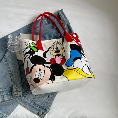 Disney Mickey Snoopy Large Capacity Handbag, Leisure Multi functional Shoulder Bag, Commuter Tote Bag, Lightweight Mommy Bag