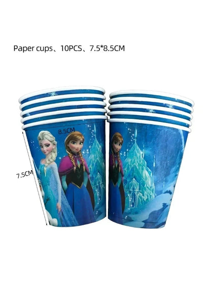 Disney Frozen Birthday Party Elsa Anna Disposable Tableware, Paper Cups, Napkins Decoration