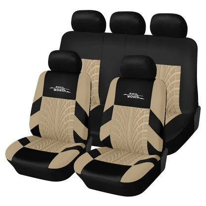 AUTOYOUTH Brand Embroidery Car Seat Covers Set Universal Fit Most Cars Covers with Tire Track Detail Styling Car Seat Protector