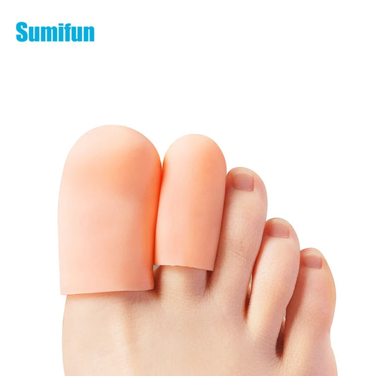 2pcs Silicone Gel Soft Toe Protectors Bunion Toe Sleeves Caps For Prevent Corns Calluses Blisters Foot Care Tool Size S L Z55202