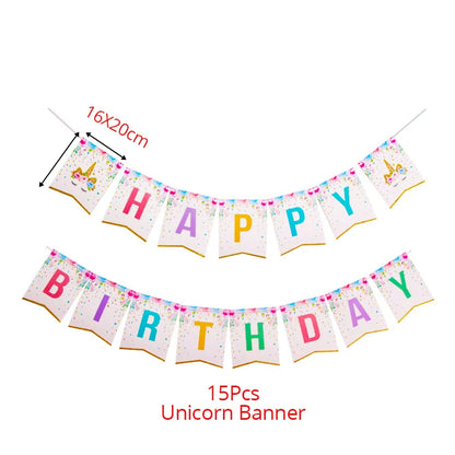 WEIGAO Unicorn Decoration Birthday Party Decor Kids Unicorn Disposable Tableware set Baby Shower Girl Birthday Party Supplies