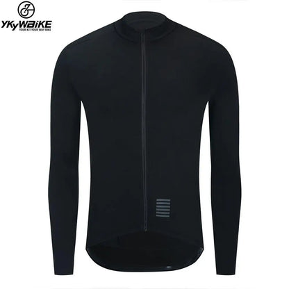 YKYWBIKE WINTER JACKET Thermal Fleece Men Cycling jacket Long Sleeve Cycling Bike Clothing  black 사이클링 겨울 재킷