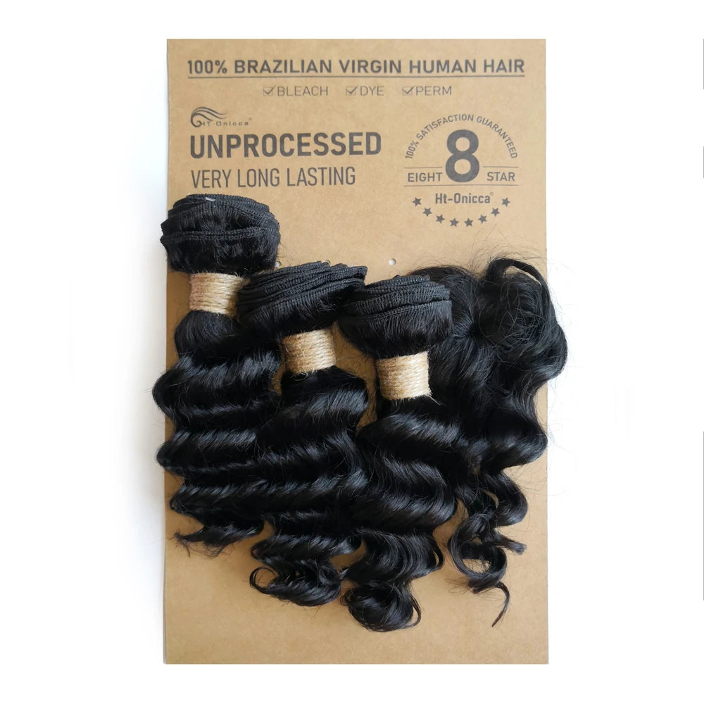 Kinky Curly Bundles With Closure Natural Human Hair Bundles Short Indian Hair Bundles With Circular Closure