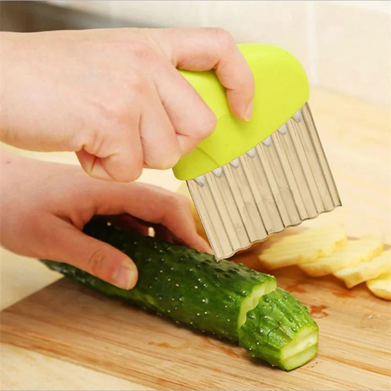 Potato Chip Slicer Vegetable Fruit Corrugated Wavy Knife French Fries Potato Cutter Kitchen Tools Accessories Gadget Supplies