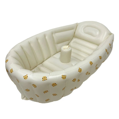 Cartoon Pattern Baby Inflatable Bathtub 90x55x30cm Foldable PVC Indoor Swimming Pool for Infants Summer Kids Water Fun Game