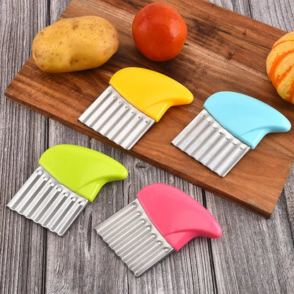 Potato Chip Slicer Vegetable Fruit Corrugated Wavy Knife French Fries Potato Cutter Kitchen Tools Accessories Gadget Supplies