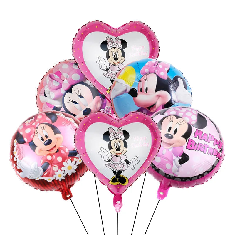 Minnie Mouse Birthday Party Decoration Girls Disposable Tableware Balloon Cups Plates Tablecloth Balloon Baby Shower Party Decor