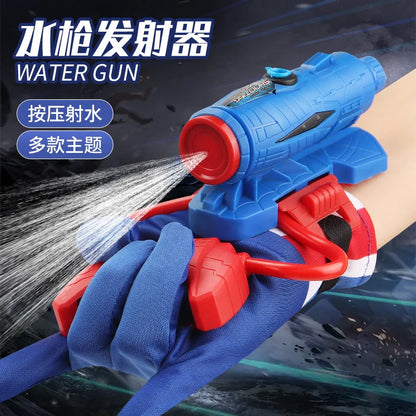 Summer New Spiderman Figure Glove Launcher Set Water Toy Kids Hero Launcher Wrist Outdoor Water Fight Toys Boy Birthday Gift