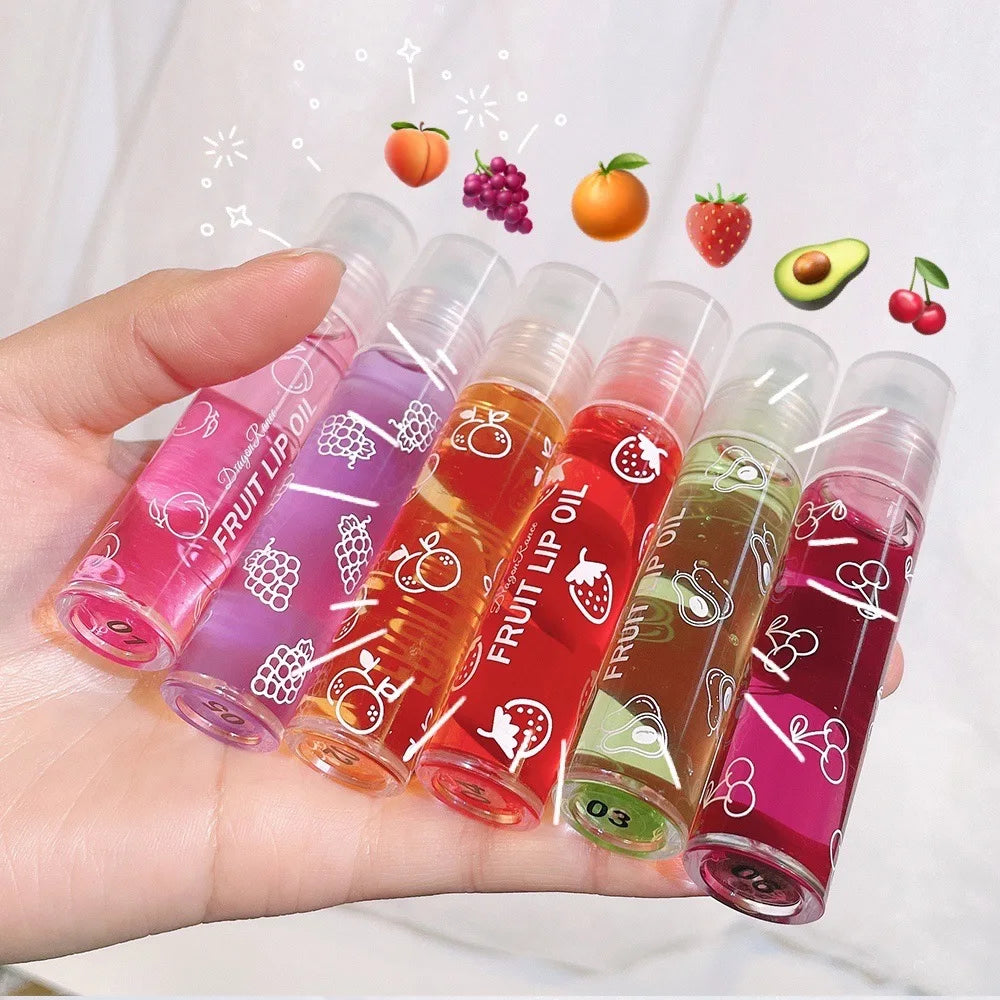 Roll-On Lip Oil, Moisturizing and Hydrating Lip Gloss, Nourishing Lip Balm Liquid for Smooth and Soft Lips, Long-Lasting Shine