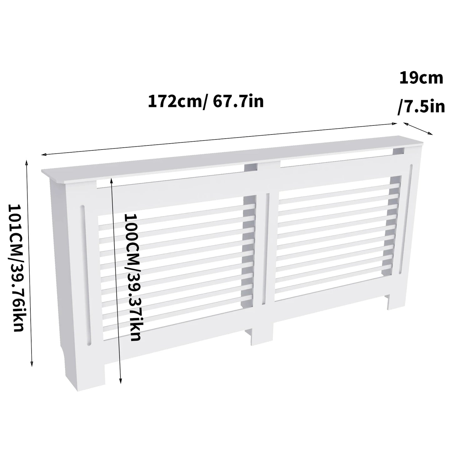 Super Tall 100CM Radiator Cover Strong Grill Shelf Cabinet MDF Cupboard Modern Vertical/Horizontal Style