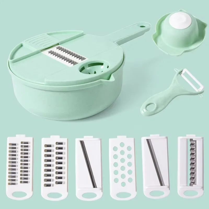 Multi-function Vegetable Chopper Grater Multifunction Veggie Cutter Food Slicer with Container for Kitchen