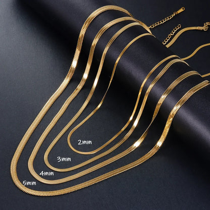 925 sterling silver Gold Snake Chain Necklace for Women Men Herringbone Choker Neck Chains 2024 Trend Jewelry Gift Hot