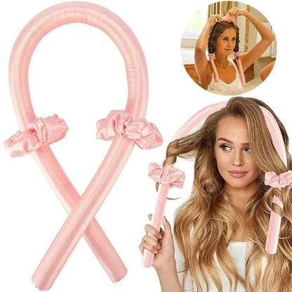 Heatless Curling Rod Headband Lazy Natural Soft Wave DIY Hair Rollers Curling Rod Curls with Hair Claw Clip Salon Styling Tools