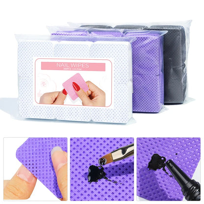 Lint-freeNail Polish Remover Gel Nail Wipes Nail Cotton Pads Manicure Pedicure Makeup Gel Nail Art Cleaning Tools