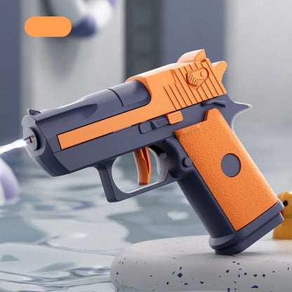 Kids Summer Mini Desert Eagle Mechanical Continuous Firing Water Gun Small Pistol Outdoor Beach Pool Toys Shoot Water Guns Gifts