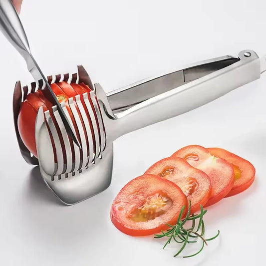 Lemon Slicer Small Multifunctional Hand Clip Tomato Slicer Stainless Steel Fruit Slicing Tool Manual Slicer Kitchen Supplies