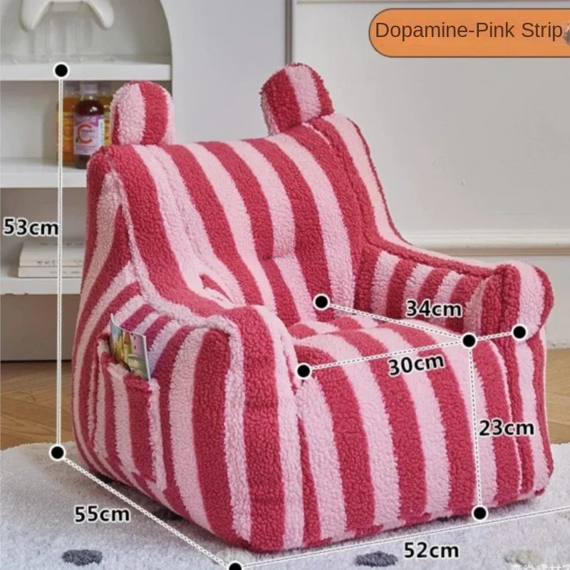 Single Sofa Chair Cartoon Seat Baby Sofa Children Sofa Cute Lazy Bean Bag Environmentally Friendly Thickened Portable Sofa Chair