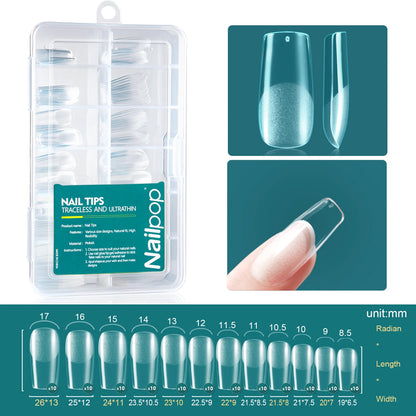 Nailpop Soft Gel Tips for Nails Acrylic Material Medium Almond/Coffin Artificial Nail Capsule Accessories and Tools 120pcs/box