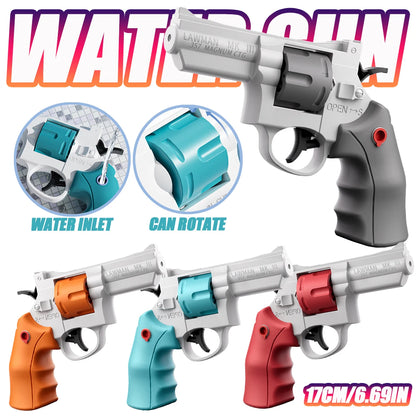 Revolver Water Gun Toys, Summer Outdoor Beach Pool Toy, Role-Playing Sheriff Pistol, Kids Birthday Party Gift