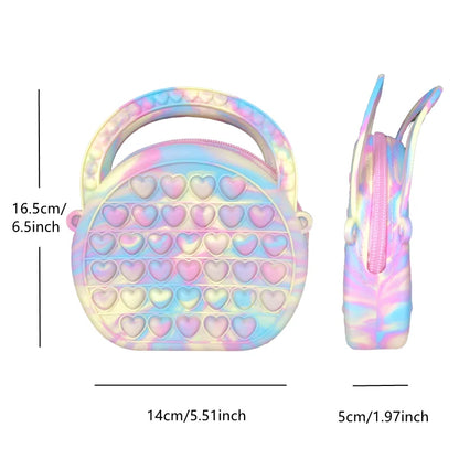 Pop Purse Silicone Sensory Push Pop Bubble Bag Crossbody Bag Antistress Toys Reliver Autism Handbag Coin Pouch for Kids