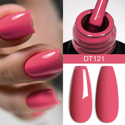 MEET ACROSS 7ml Red Gel Nail Polish Crystal Semi Permanent Soak Off UV Gel Varnish Nail Art Manicure Base Matte Top Coat Vernis