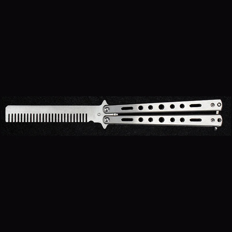 1 Piece of Swing Comb Stainless Steel Folding Butterfly Comb Novice Practice Training Hair Styling Tool