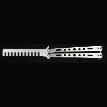 1 Piece of Swing Comb Stainless Steel Folding Butterfly Comb Novice Practice Training Hair Styling Tool