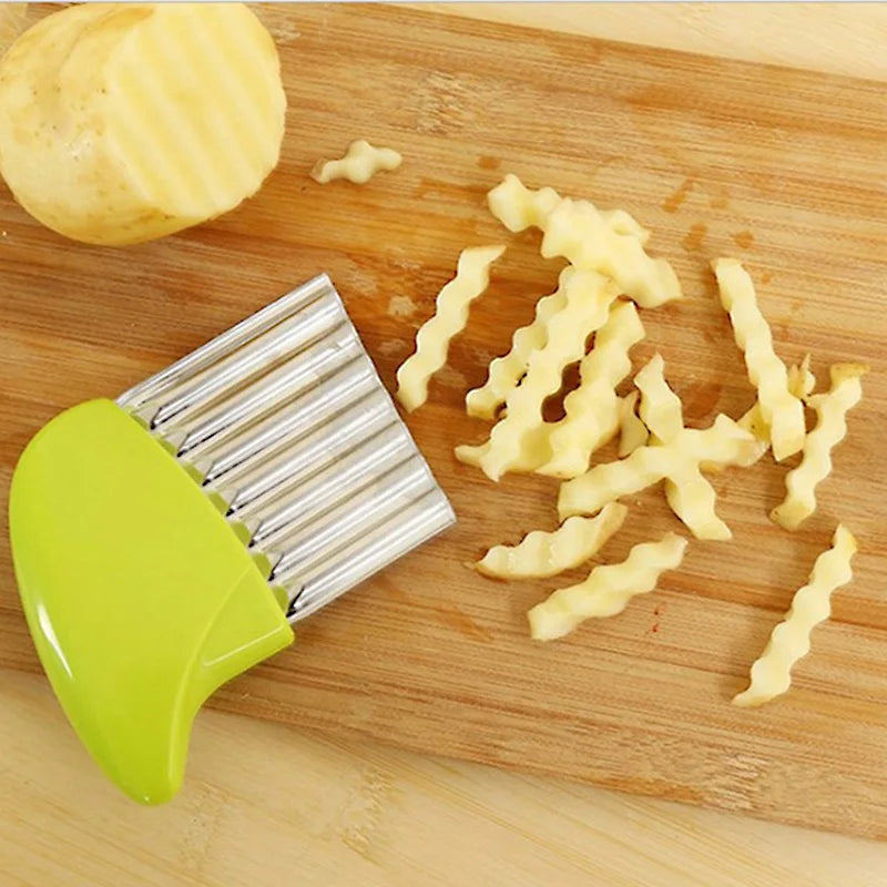 Potato Chip Slicer Vegetable Fruit Corrugated Wavy Knife French Fries Potato Cutter Kitchen Tools Accessories Gadget Supplies