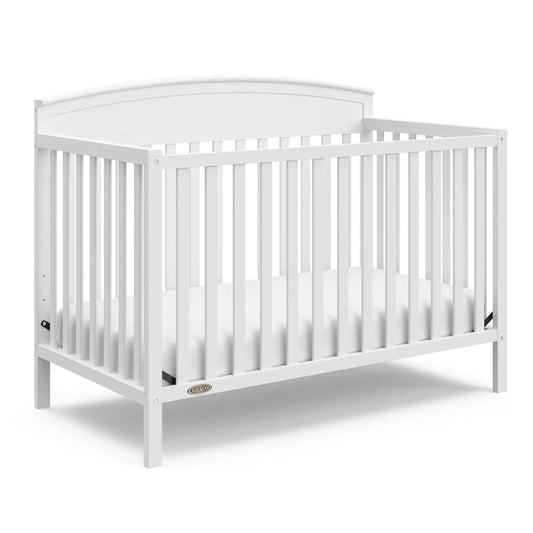 5-in-1 Convertible Crib (White) – Gold Certified, Converts from Baby Crib to Toddler Bed, Daybed and Full-Size Bed, Fits