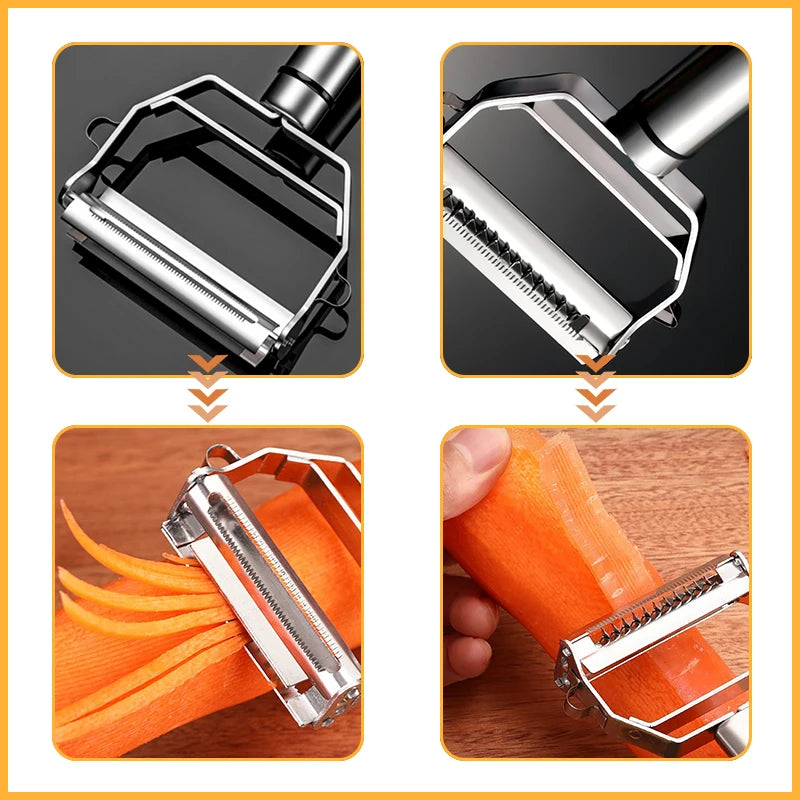 Stainless Steel Peeler Double-Head Kitchen Vegetable Peeler Carrot Potato Peeler Melon Planer Cucumber Slicer Kitchen Supplies