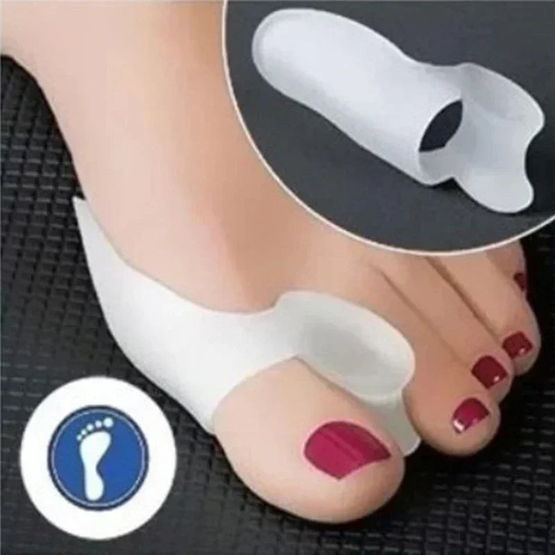 1pair Silicone Gel Thumb Corrector Bunion Little Toe Protector Separator Hallux Valgus Finger Straightener Foot Care Relief Pads