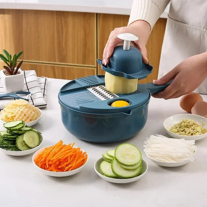 Multi-function Vegetable Chopper Grater Multifunction Veggie Cutter Food Slicer with Container for Kitchen