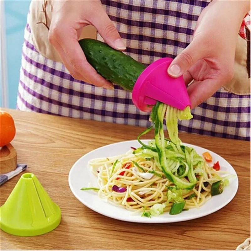 Spiralizer Vegetable Slicer Handheld Spiralizer Peeler Fruit Spiral Slicer Salad Tool Zucchini Noodle Spaghetti Maker Portable