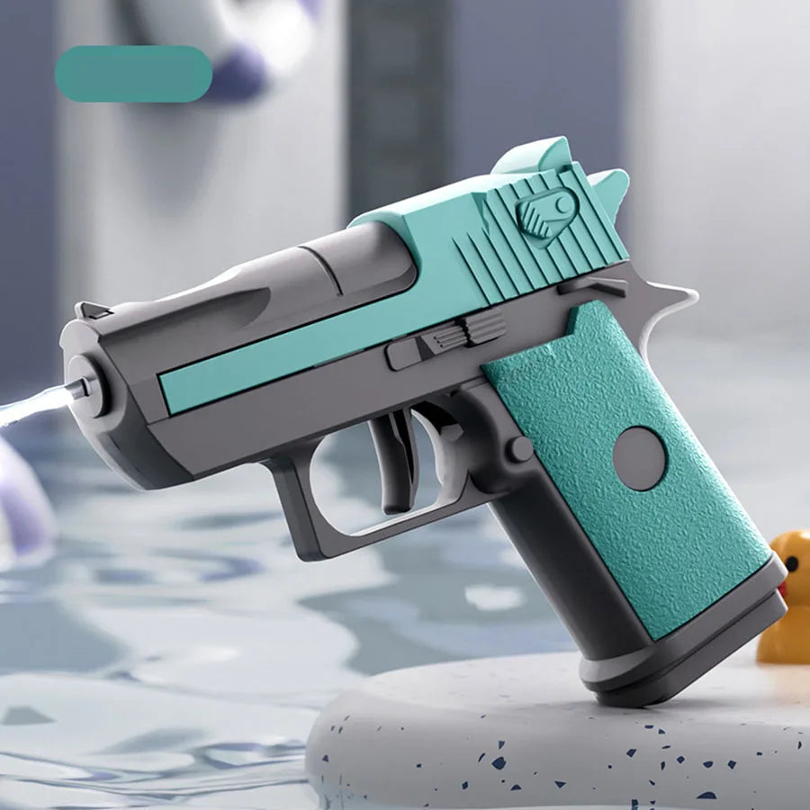 Kids Summer Mini Desert Eagle Mechanical Continuous Firing Water Gun Small Pistol Outdoor Beach Pool Toys Shoot Water Guns Gifts