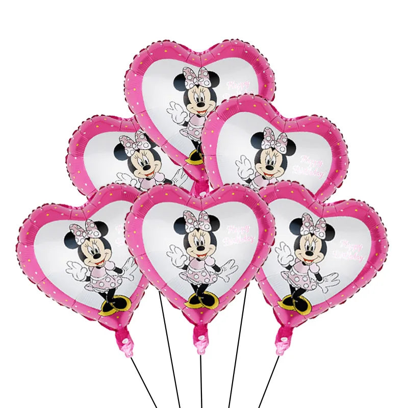 Minnie Mouse Birthday Party Decoration Girls Disposable Tableware Balloon Cups Plates Tablecloth Balloon Baby Shower Party Decor