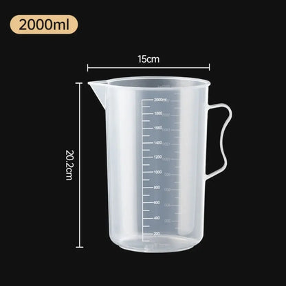 1PC Clear Graduated Measuring Cup Scale Plastic Transparent Mixing Cup Large Capacity With Lid Laboratory Beaker Kitchen Baking