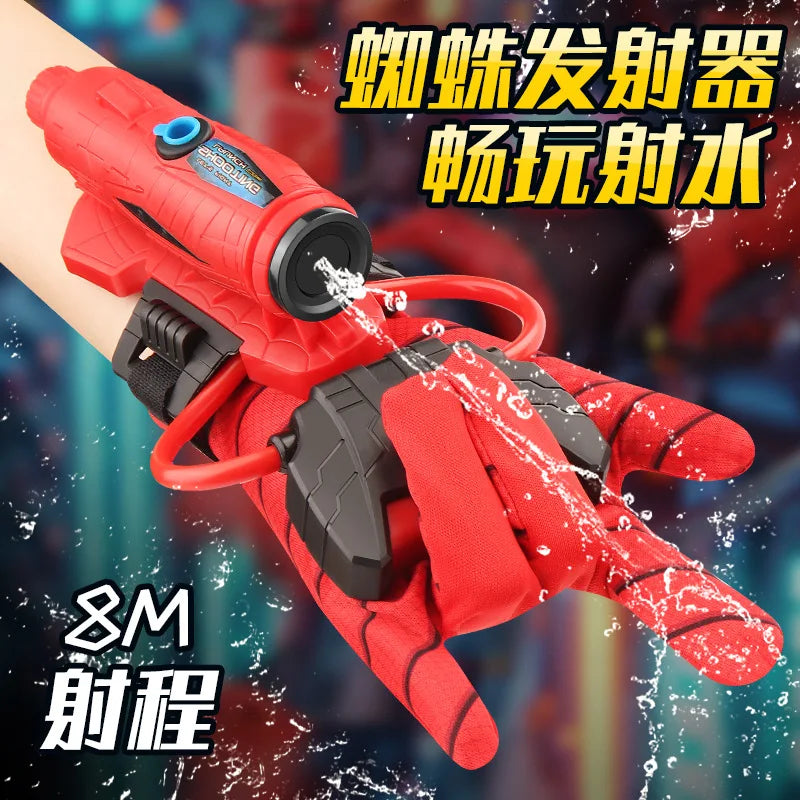 Summer New Spiderman Figure Glove Launcher Set Water Toy Kids Hero Launcher Wrist Outdoor Water Fight Toys Boy Birthday Gift