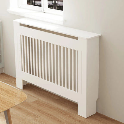 S/M/L/XL White Radiator Cover Wall Cabinet MDF Modern Wood Cabinet Grill Cover