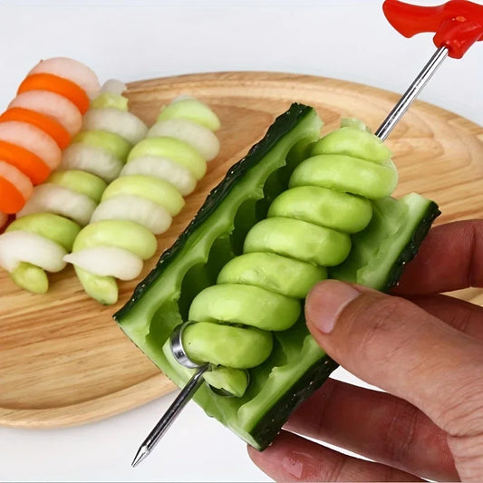 Vegetables Spiral Knife Carving Tool  for restaurant Potato Carrot Cucumber Salad Chopper Manual Spiral Screw Slicer Cutter