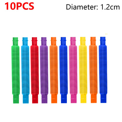 10-30PCS Colorful Telescopic Tubes Fidget Toys Plastic Sensory Pop Tubes Stress Relief Toys Adults Decompression Kids Toys Gifts