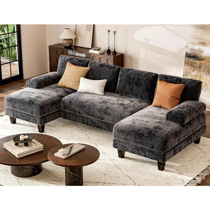 U Shaped Sectional Couches for Living Room, 111 Inch Modular Sofa with Double Chaise, Large Lounge Couch for Apartment