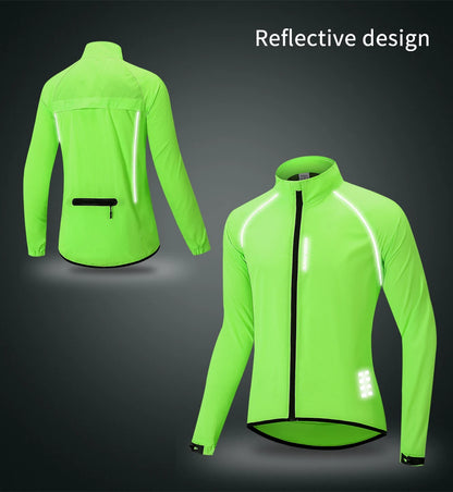 WOSAWE Men's Cycling Windbreaker Ultralight Reflective Windproof Jacket Men MTB Road Bike Wind Coat Long Sleeve Bicycle Clothing