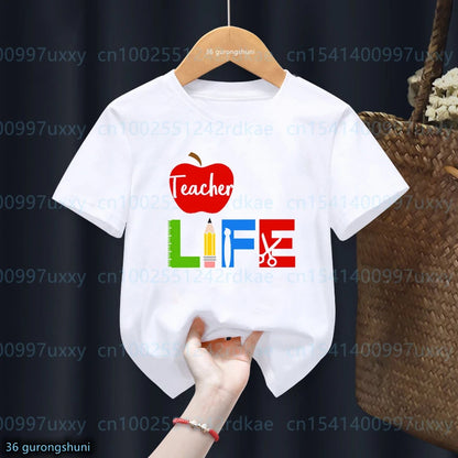 New boys t-shirt 100 Day Of School Graphic Printed Children'S School Clothes girls Tshirts Fashion Boys Girls Unisex Clothes