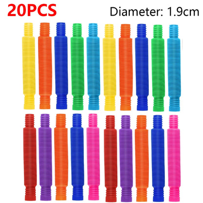 10-30PCS Colorful Telescopic Tubes Fidget Toys Plastic Sensory Pop Tubes Stress Relief Toys Adults Decompression Kids Toys Gifts